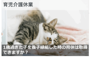1歳過ぎた子を養子縁組した時の育休は取得できますか？
