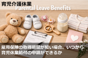 雇用保険の取得期間が短い場合、いつから育児休業給付の申請ができるか