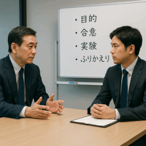 1on1が形骸化・・・？「問い→合意→実験→振り返り」で“動く1on1”に変える方法