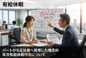 パートから正社員へ登用した場合の年次有給休暇付与について