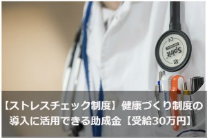 【ストレスチェック制度】健康づくり制度の導入に活用できる助成金【受給30万円】