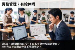週5日・1時間勤務のパートにも有休付与は必要か？未付与だった過去分はどう扱うか？